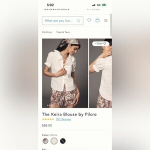 The Keira Blouse By Pilcro Ivory Button-Up Blouse